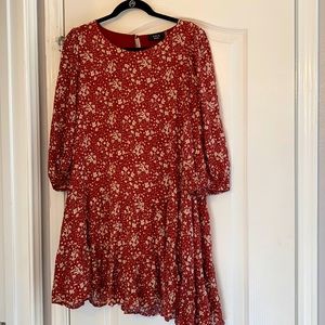 Dusty rose/maroon mini boho dress